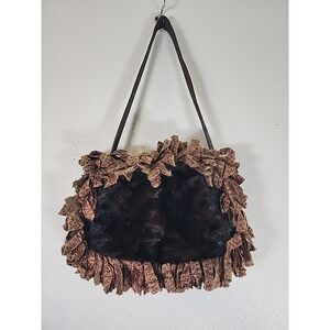 Vintage‎ Y2K Phoebe & Josephine Purse Reclaimed Mink & Leather